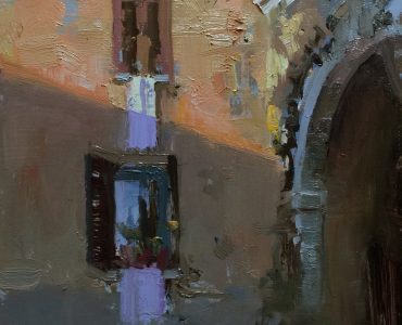 Landscape oil painting: Via Licciana Porto, by Barry John Raybould