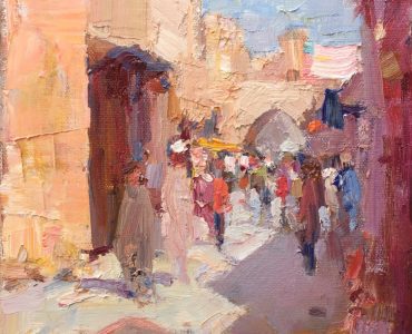 Marrakesh Medina, by Barry John Raybould, 22cm x 30cm, Oil on Linen, , 2020