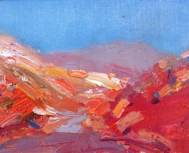 Plein air painting in Morocco: Telouet Sunset 2